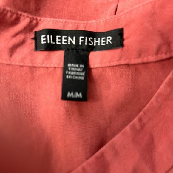 Eileen Fisher Sand-washed Tencel Stand Collar Top Size M - Picture 6 of 6